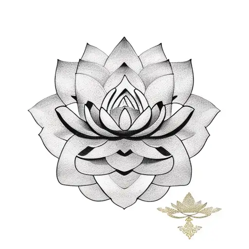 Lotus flower intertwined with an abacus symbolizing balance and harmony in accounting tattoo design idea