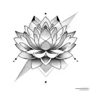 Lotus flower intertwined with an abacus symbolizing balance and harmony in accounting tattoo design idea
