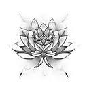 Lotus flower intertwined with an abacus symbolizing balance and harmony in accounting tattoo design idea
