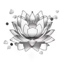 Lotus flower intertwined with an abacus symbolizing balance and harmony in accounting tattoo design idea