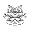 Lotus flower intertwined with an abacus symbolizing balance and harmony in accounting tattoo design idea