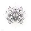 Lotus flower intertwined with an abacus symbolizing balance and harmony in accounting tattoo design idea