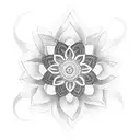 Lotus flower intertwined with an abacus symbolizing balance and harmony in accounting tattoo design idea