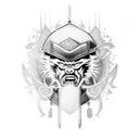 emmanuel name  samurai tattoo design idea