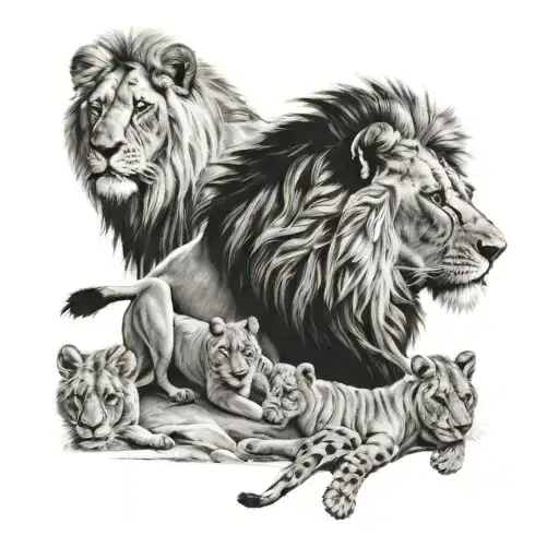 Daniel and the Lions Den tattoo design idea
