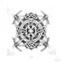 celtic cross with  "always remember who you are and where you come from" in gaelic tattoo design idea