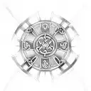 celtic cross with  "always remember who you are and where you come from" in gaelic tattoo design idea