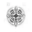 celtic cross with  "always remember who you are and where you come from" in gaelic tattoo design idea