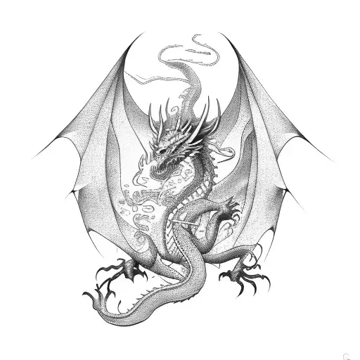 libra and dragon tattoo design idea