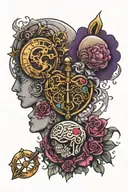 libra, brain vs heart tattoo design idea