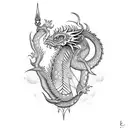 libra and dragon tattoo design idea