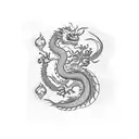 libra and dragon tattoo design idea