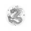 libra and dragon tattoo design idea