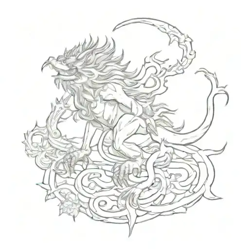 monkey and dragon tattoo tattoo design idea