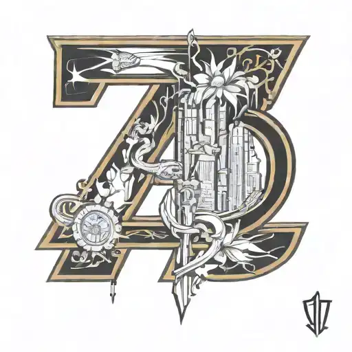 outline of number 97/97 with NYC skiyline in side numbers  tattoo design idea