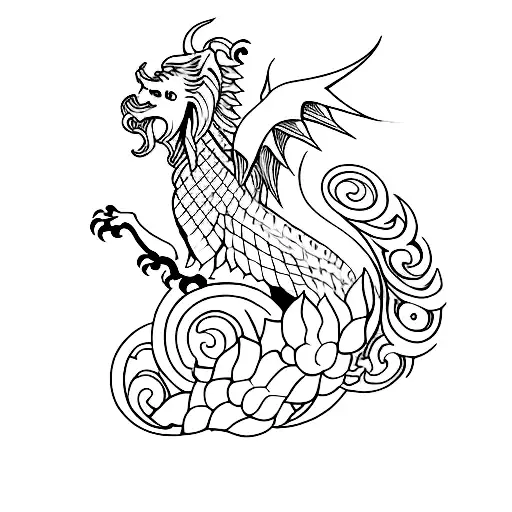 Design a minimalist tattoo featuring the Welsh Goddess in a powerful pose, surrounded by Welsh symbols and motifs tattoo design idea