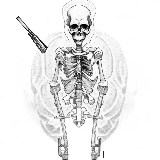 grim reaper with ar15 tattoo design idea