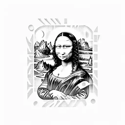 mona lisa  tattoo design idea
