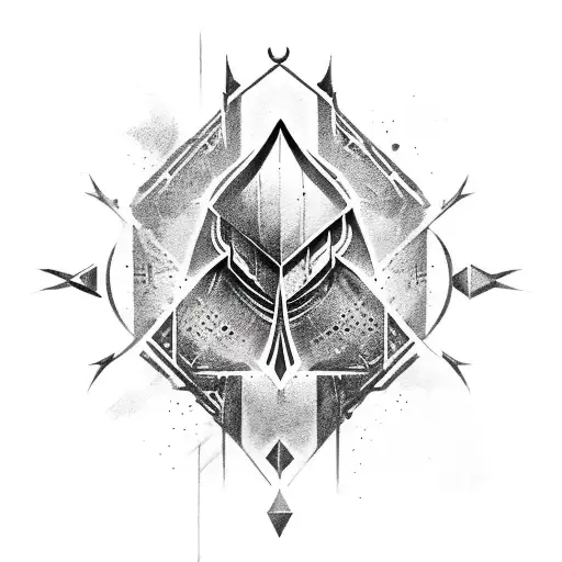 Assassin's Creed logo trash polka tattoo design idea