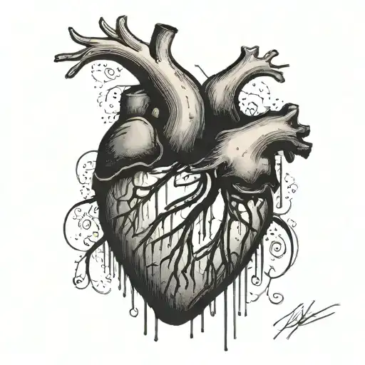 heart made with fingerprints tattoo design idea