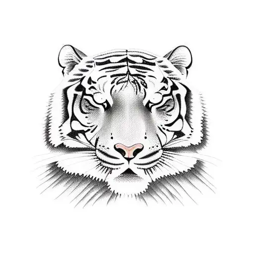 Tiger water floral tattoo design idea