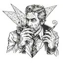 John Constantine smoking cigarette tattoo design idea