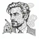 John Constantine smoking cigarette tattoo design idea