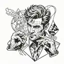 John Constantine smoking cigarette tattoo design idea