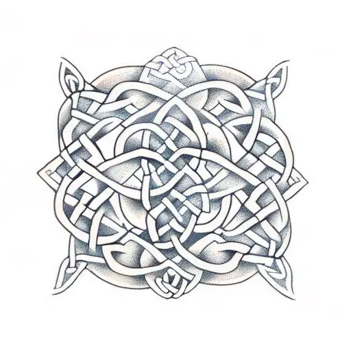 Celtic knots rose vines tattoo design idea