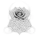 Celtic lattice and rose vines tattoo design idea