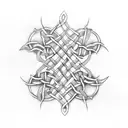 Celtic lattice and rose vines tattoo design idea