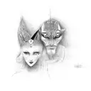 Certainly! Here's another symbolic representation for a couple in a committed relationship with unique dynamics:  The de tattoo design idea