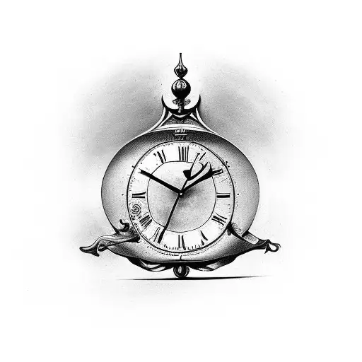 Salvador Dali bending clock design for sleeve tattoo tattoo design idea