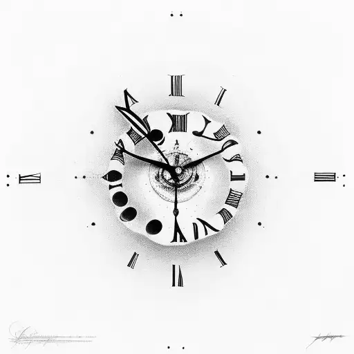 Salvador Dali bending clock design for sleeve tattoo tattoo design idea