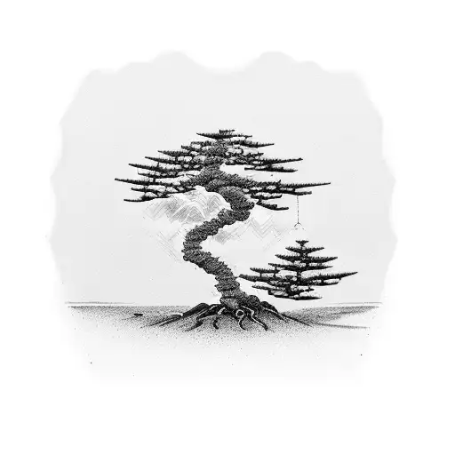 bonsai tree tattoo design idea