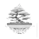 bonsai tree tattoo design idea