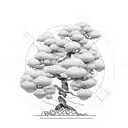 bonsai tree tattoo design idea