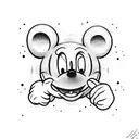 angle Mickey Mouse and coffee  tattoo design idea
