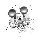 Mickey Mouse angles and coffee  tattoo design idea