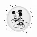 Mickey Mouse angles and coffee  tattoo design idea