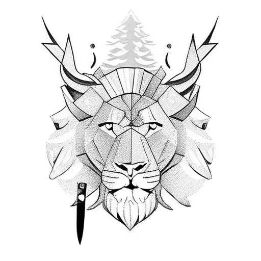 knife, beer, chopper, football, skiing, mountain, scorpio, lion, bull, fish tattoo design idea