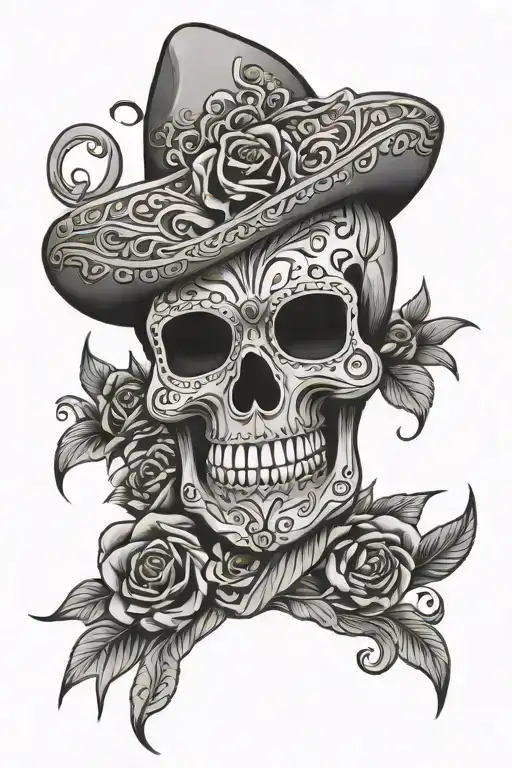 mexican skull tattoo design idea