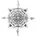 rose compass empress tattoo design idea