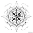 rose compass empress tattoo design idea