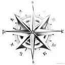 rose compass empress tattoo design idea