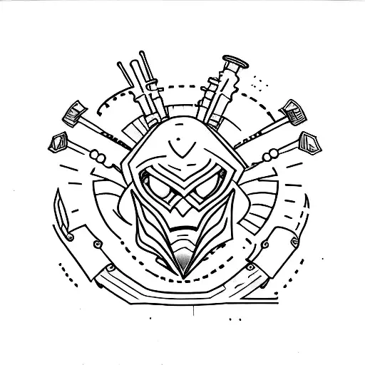 A powerful engine integrated into a minimalist tattoo design, symbolizing the strength and determination of an MMA fighter tattoo design idea