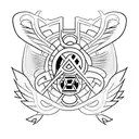 A powerful engine integrated into a minimalist tattoo design, symbolizing the strength and determination of an MMA fighter tattoo design idea