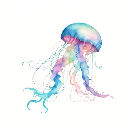 jellyfish on a disco dace floor tattoo design idea