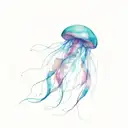 jellyfish on a disco dace floor tattoo design idea
