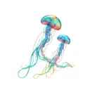 jellyfish on a disco dace floor tattoo design idea